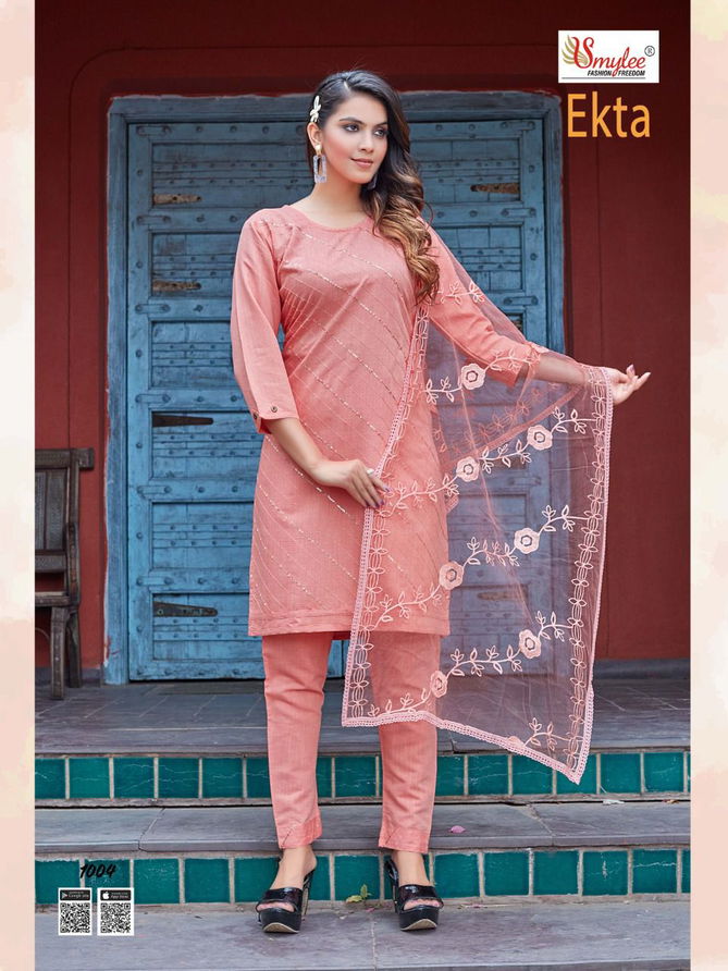 Smylee Ekta Fancy Ethnic Wear Heavy Rayon Ready Made Collection